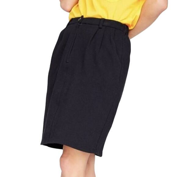 Callahan Knitwear Womens Straight Skirt Size XS Black Pleated Front Elastic NWT - Picture 1 of 6